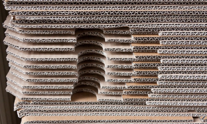Corrugated and pressed cardboard elements